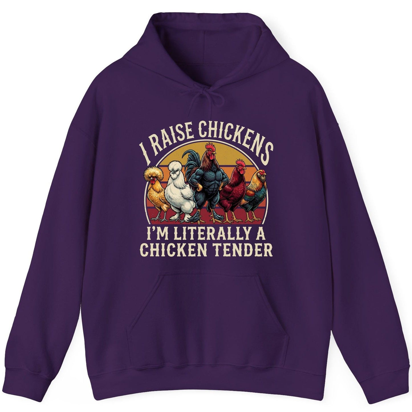 I Raise Chickens I'm Literally a Chicken Tender chickens Hoodie Purple product mockup