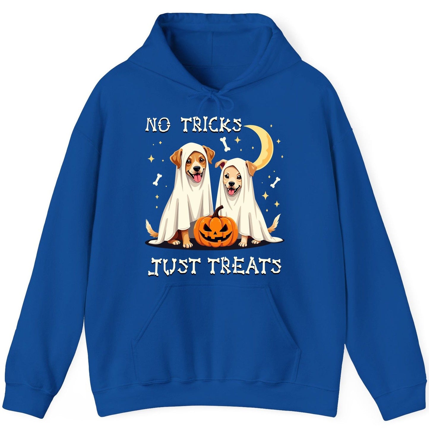 No Tricks Just Treats Halloween dogs Hoodie Royal product mockup