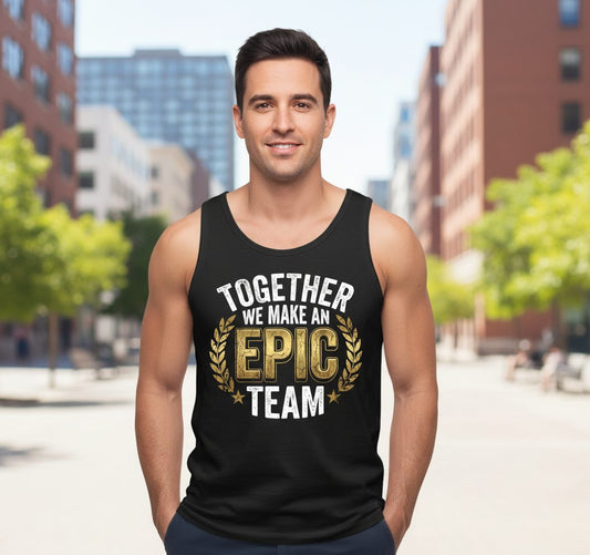 Together We Make an Epic Team teamwork Tank Top Black lifestyle mockup