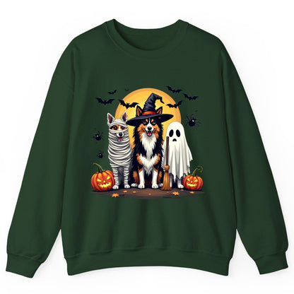 Halloween Dogs in Costumes Halloween dogs Sweatshirt Forest Green product mockup