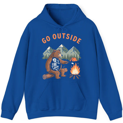 Go Outside funny bear Hoodie Royal product mockup