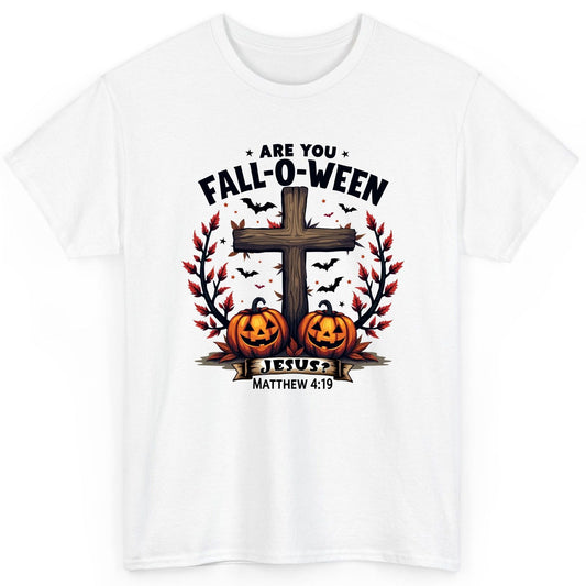 Are You Fall-O-Ween Jesus? christian Halloween T-Shirt White product mockup