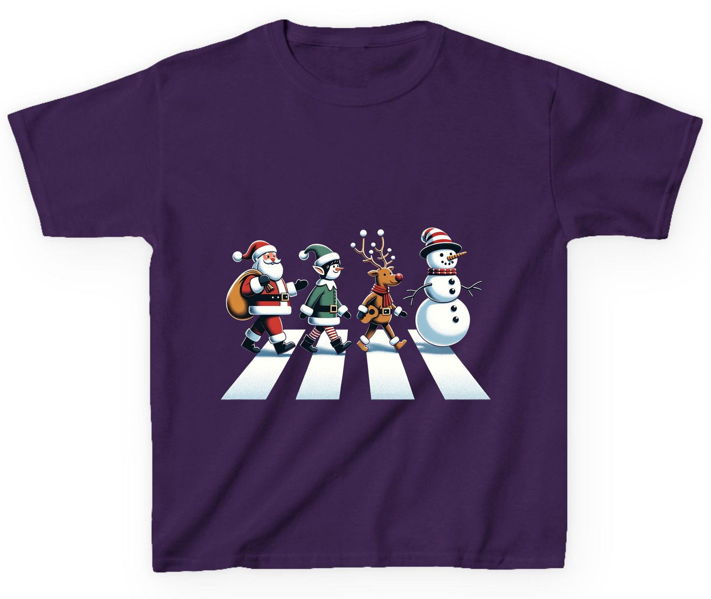 Christmas Abbey Road Parody Christmas abbey road parody Youth T-Shirt Purple product mockup