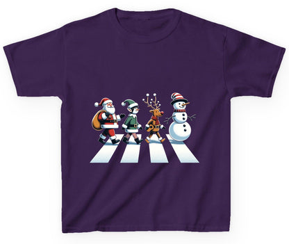 Christmas Abbey Road Parody Christmas abbey road parody Youth T-Shirt Purple product mockup