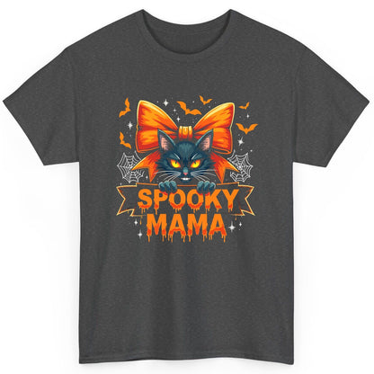 Spooky Mama black cat T-Shirt Dark Heather product mockup
