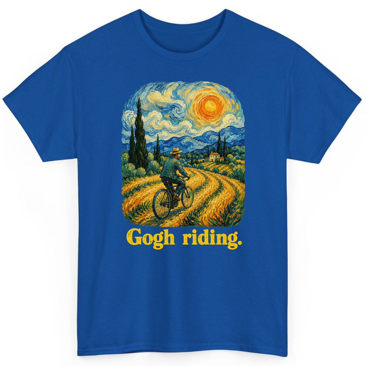 Gogh Riding van gogh parody T-Shirt Royal product mockup