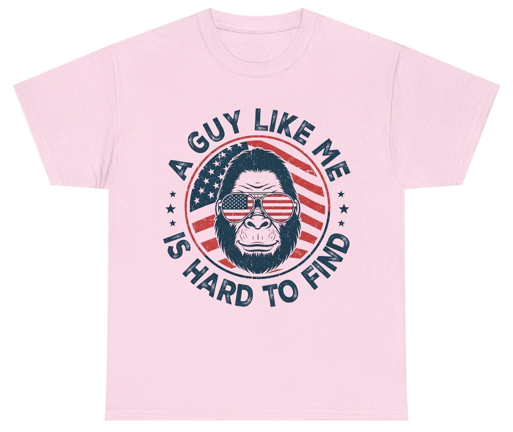 A Guy Like Me Is Hard to Find patriotic bigfoot Youth T-Shirt Light Pink product mockup