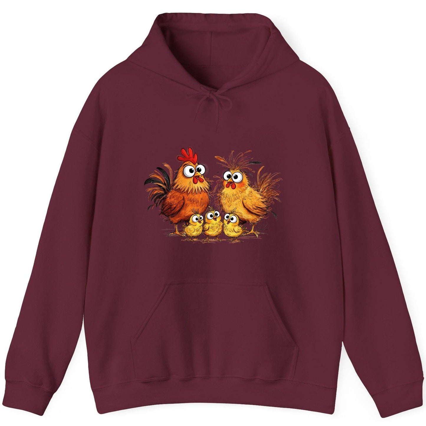 Funny Chicken Family chicken family Hoodie Maroon product mockup