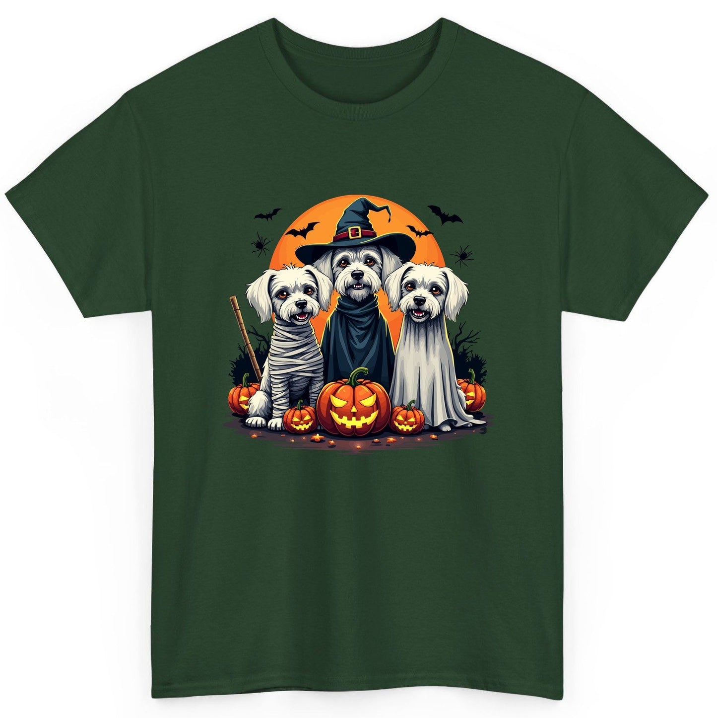 Halloween Dogs Costumes Halloween dogs T-Shirt Forest Green product mockup