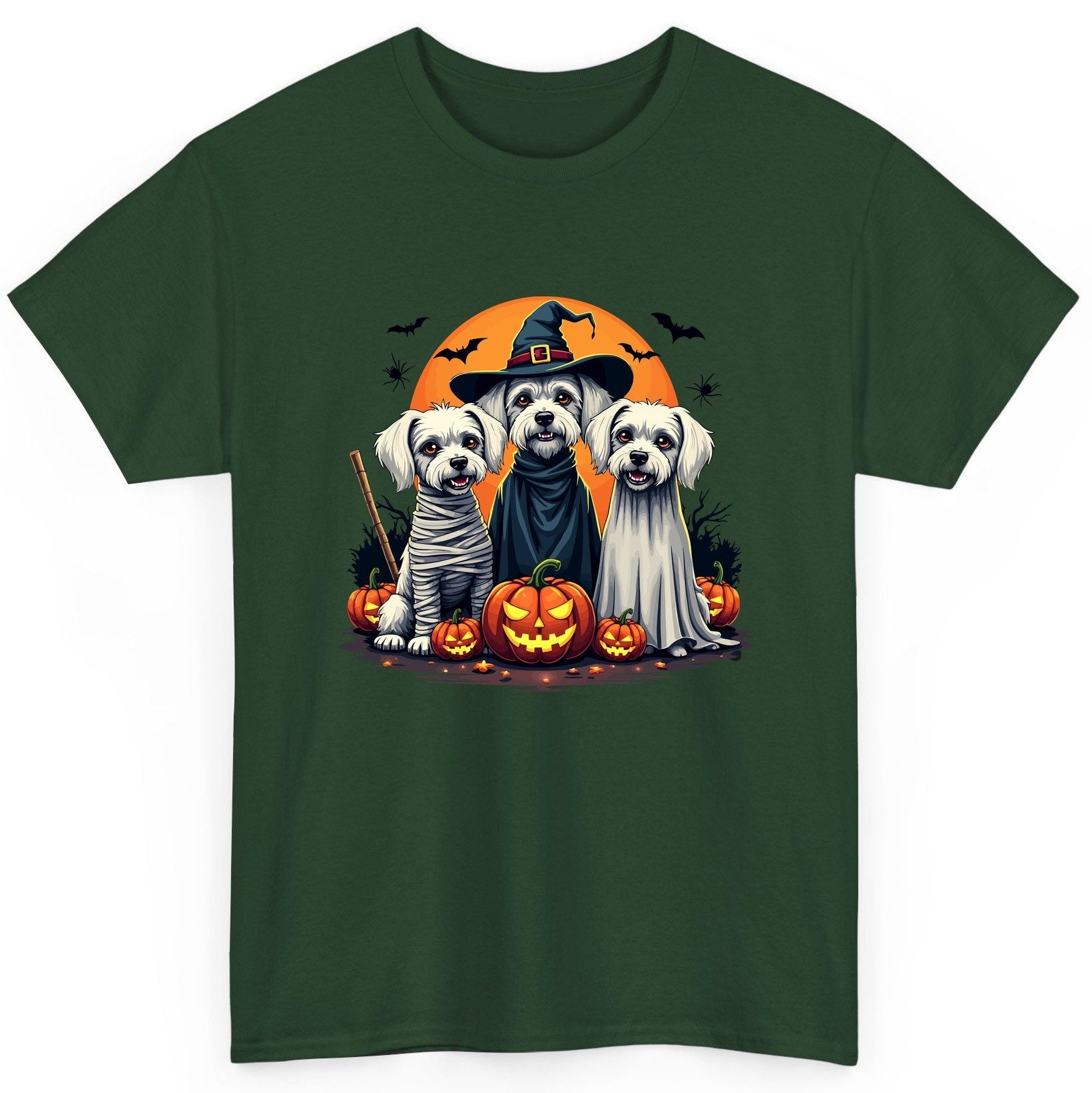 Halloween Dogs Costumes Halloween dogs T-Shirt Forest Green product mockup