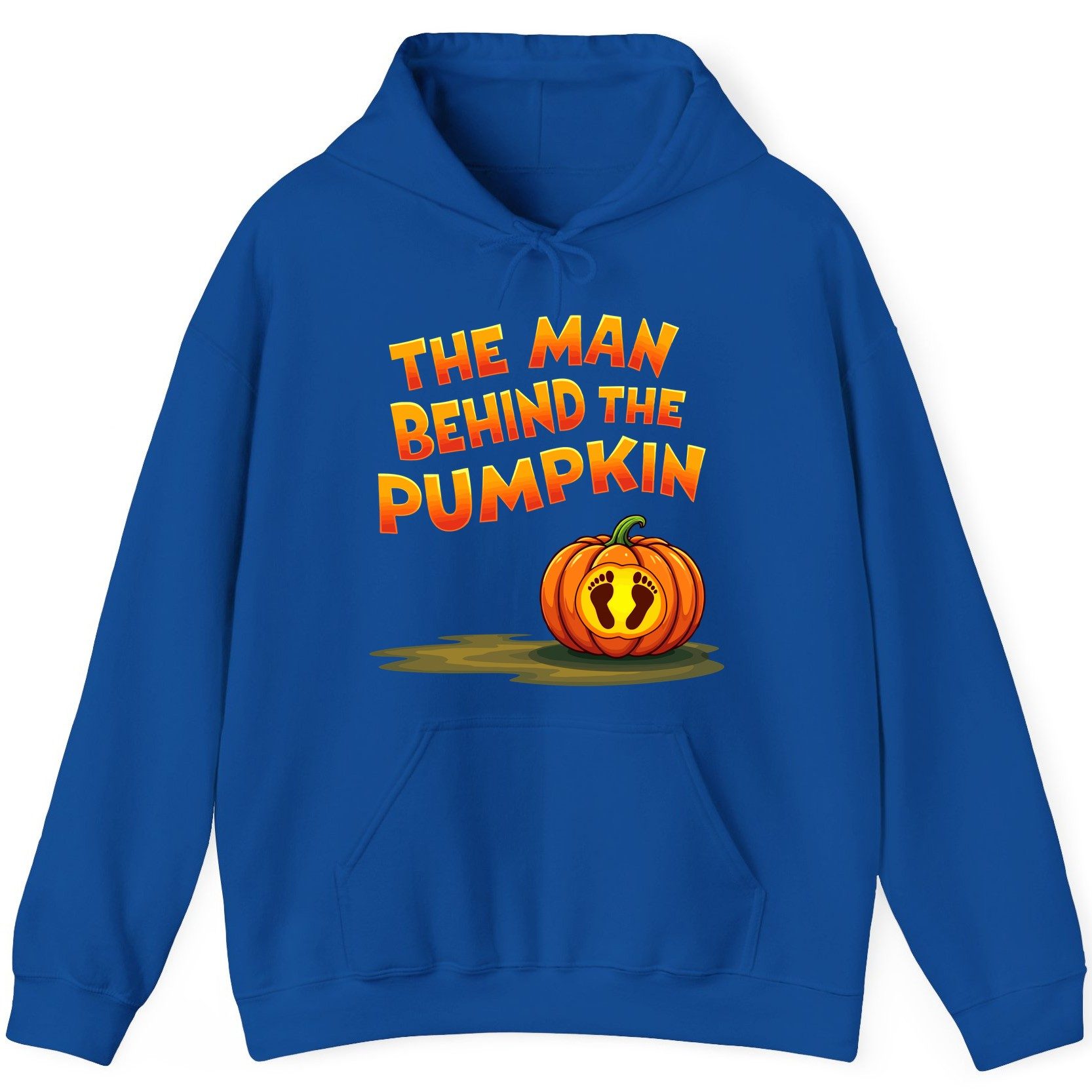 The Man Behind the Pumpkin pregnancy announcement Hoodie Royal product mockup