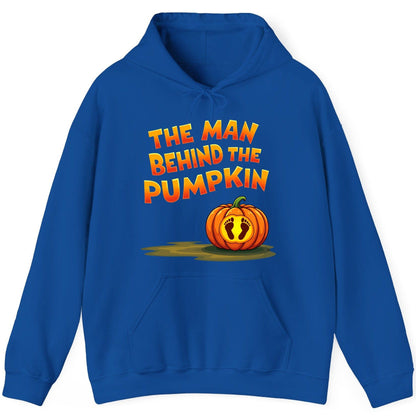 The Man Behind the Pumpkin pregnancy announcement Hoodie Royal product mockup