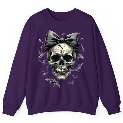 Gothic Skull with Bow gothic skull Sweatshirt Purple product mockup