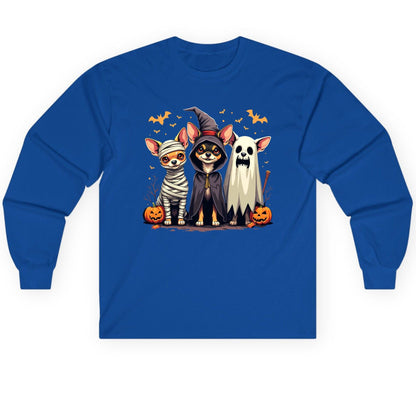 Chihuahua Halloween Costumes chihuahua dogs in Halloween costumes Long Sleeve Tee Royal product mockup