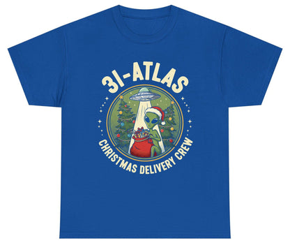 31-Atlas Christmas Delivery Crew alien Christmas Youth T-Shirt Royal product mockup
