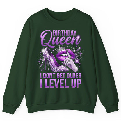 Birthday Queen I Don't Get Older I Level Up birthday celebration Sweatshirt Forest Green product mockup