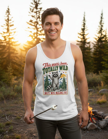 Totally Wild Raccoon Funny Animal Lovers Tank Top - lifestyle model mockup - White