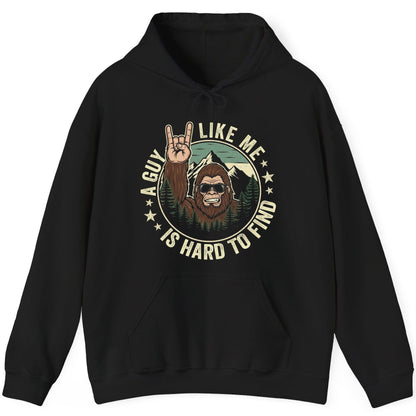 A Guy Like Me Is Hard to Find bigfoot Hoodie Black product mockup