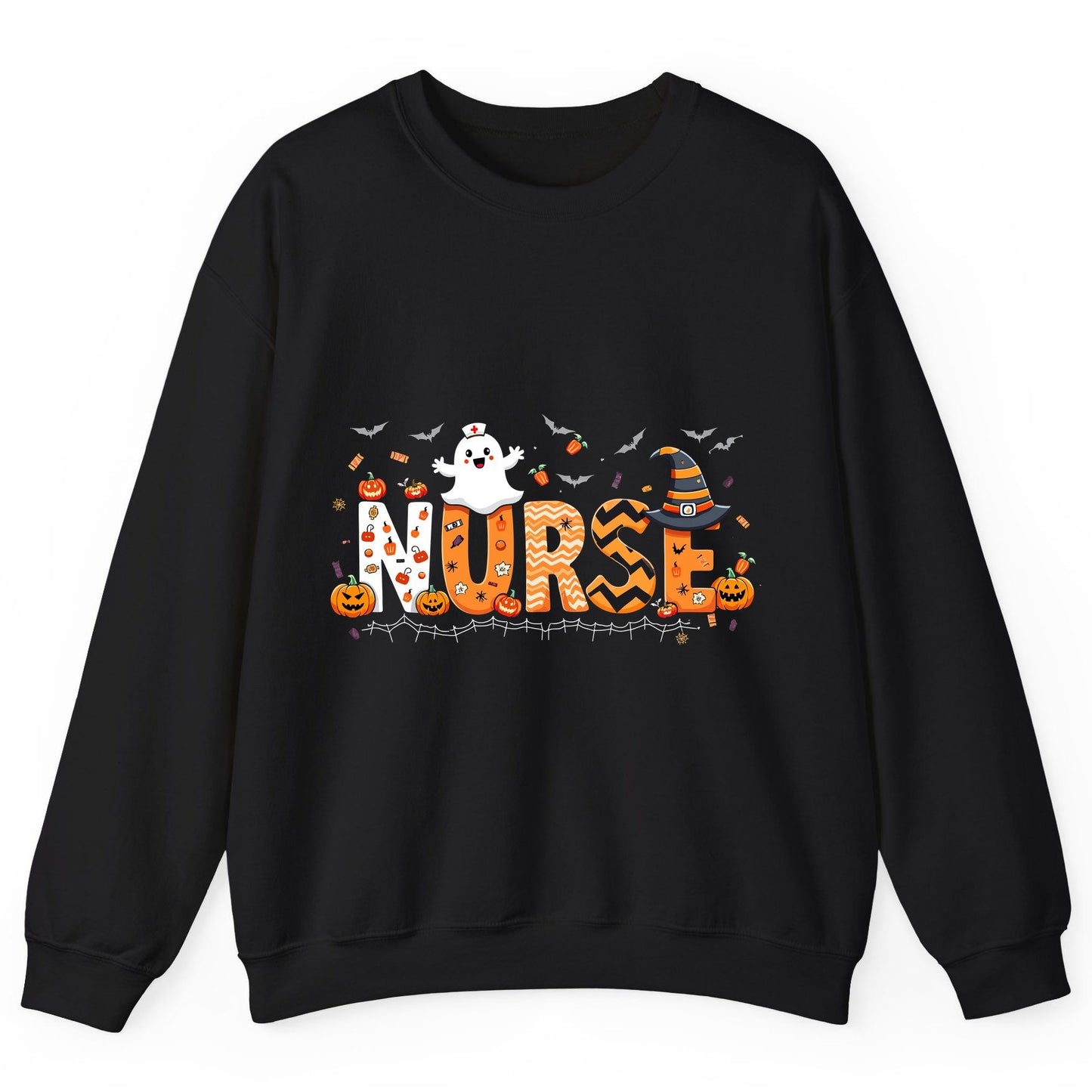 Nurse Halloween Sweatshirt Black product mockup