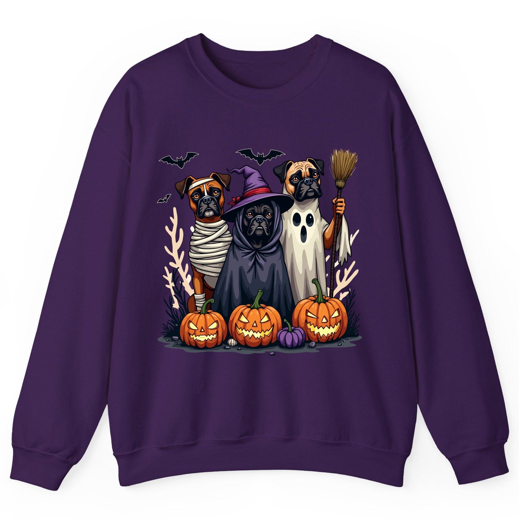 Halloween Dogs in Costume Halloween dogs Sweatshirt Purple product mockup