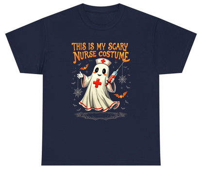 This Is My Scary Nurse Costume Halloween ghost nurse Youth T-Shirt Navy product mockup
