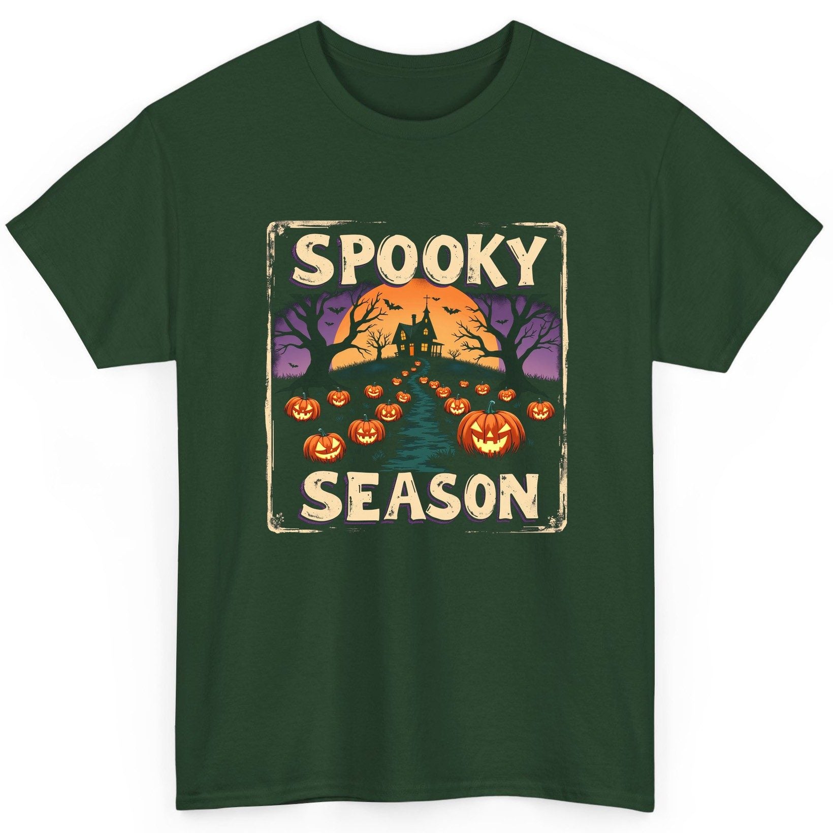 Spooky Season Halloween T-Shirt Forest Green product mockup