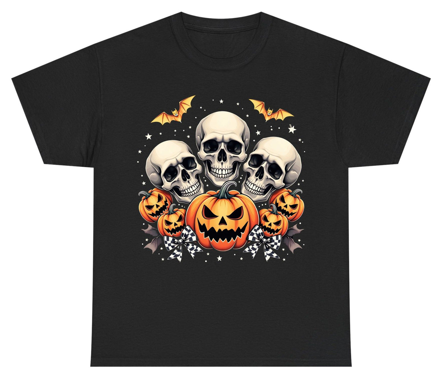 Skulls and Pumpkins Halloween Halloween Youth T-Shirt Black product mockup