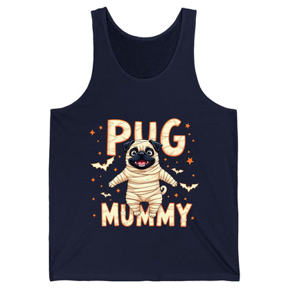 Pug Mummy pug Tank Top Navy product mockup