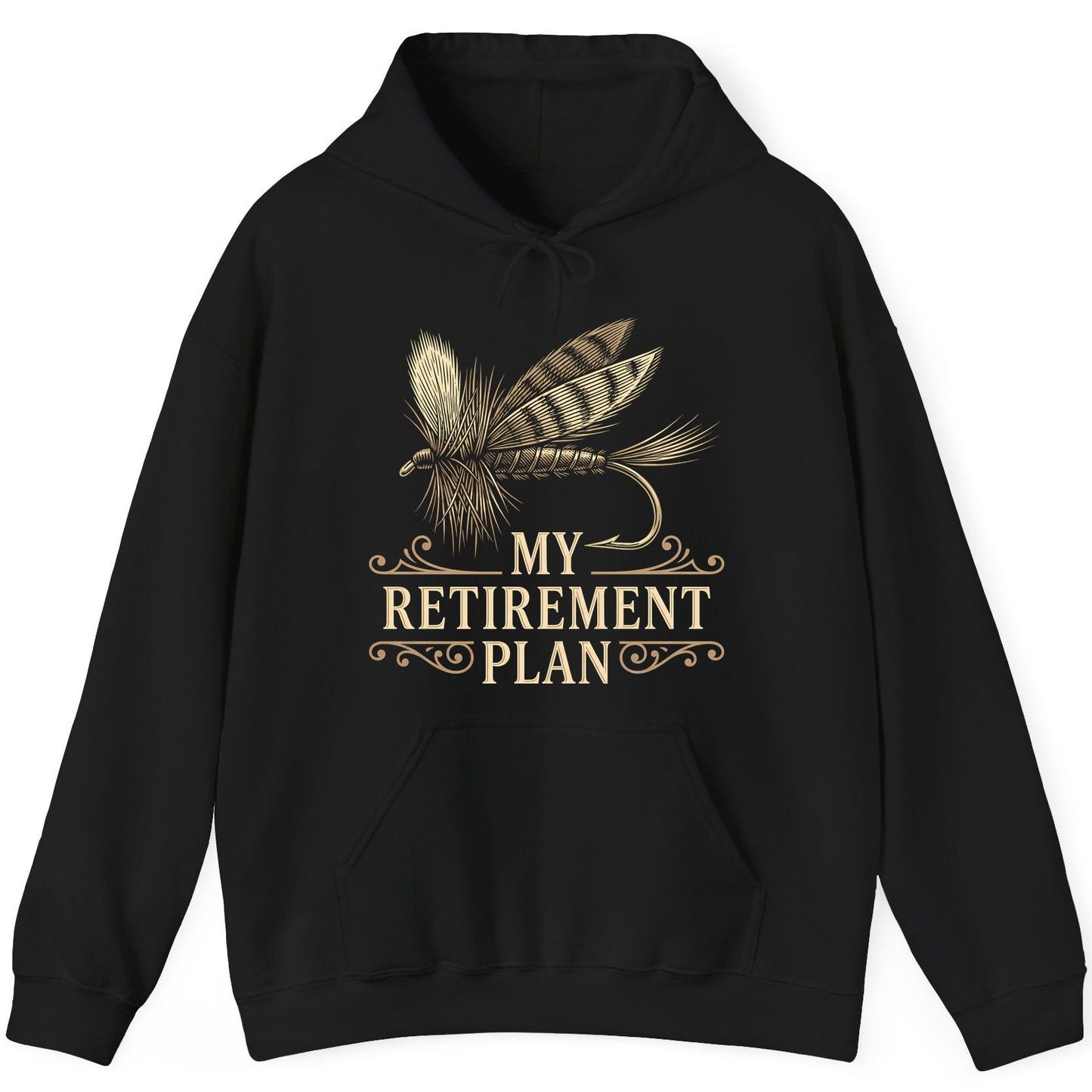 My Retirement Plan fly fishing Hoodie Black product mockup