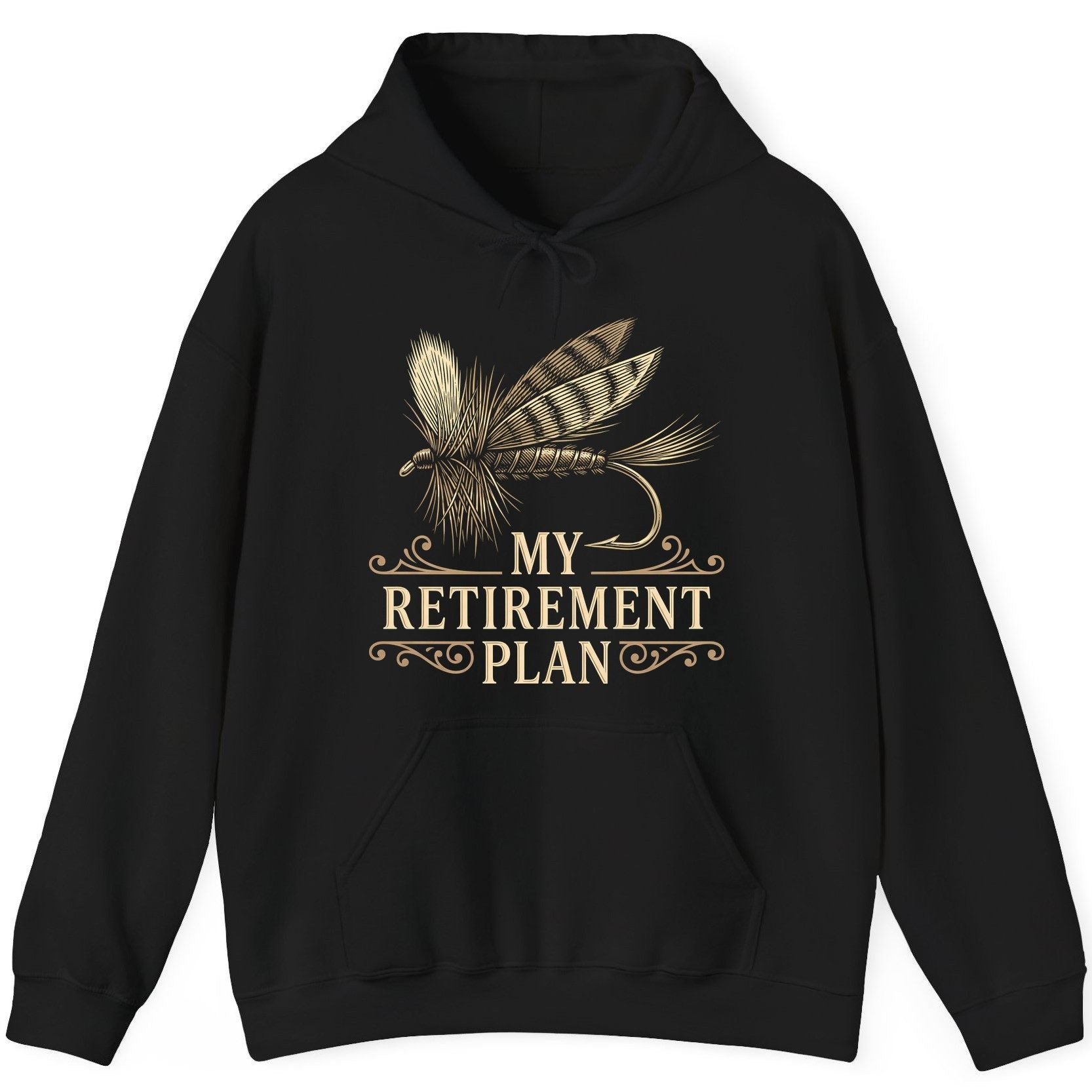 My Retirement Plan fly fishing Hoodie Black product mockup
