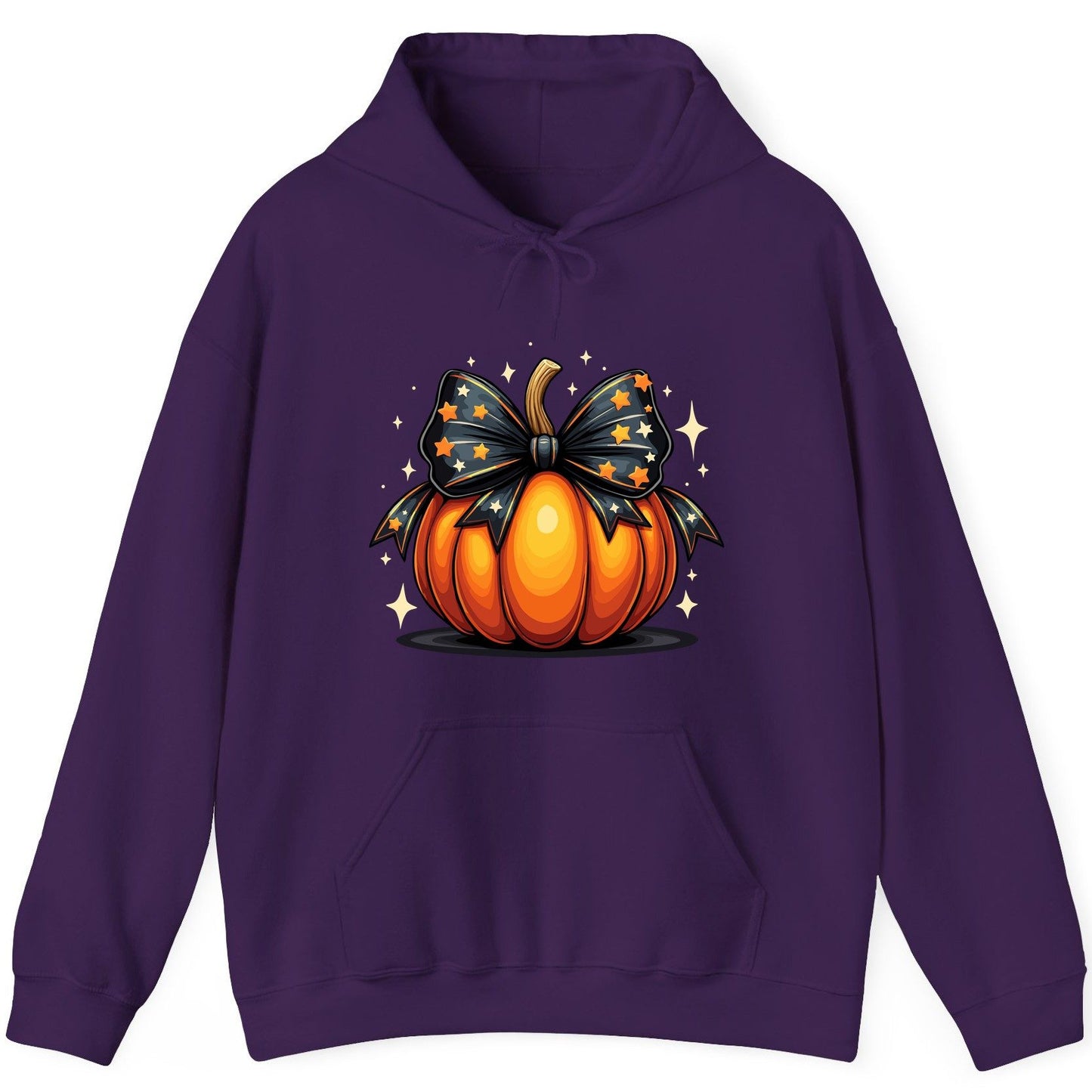 Starry Bow Pumpkin Halloween pumpkin Hoodie Purple product mockup