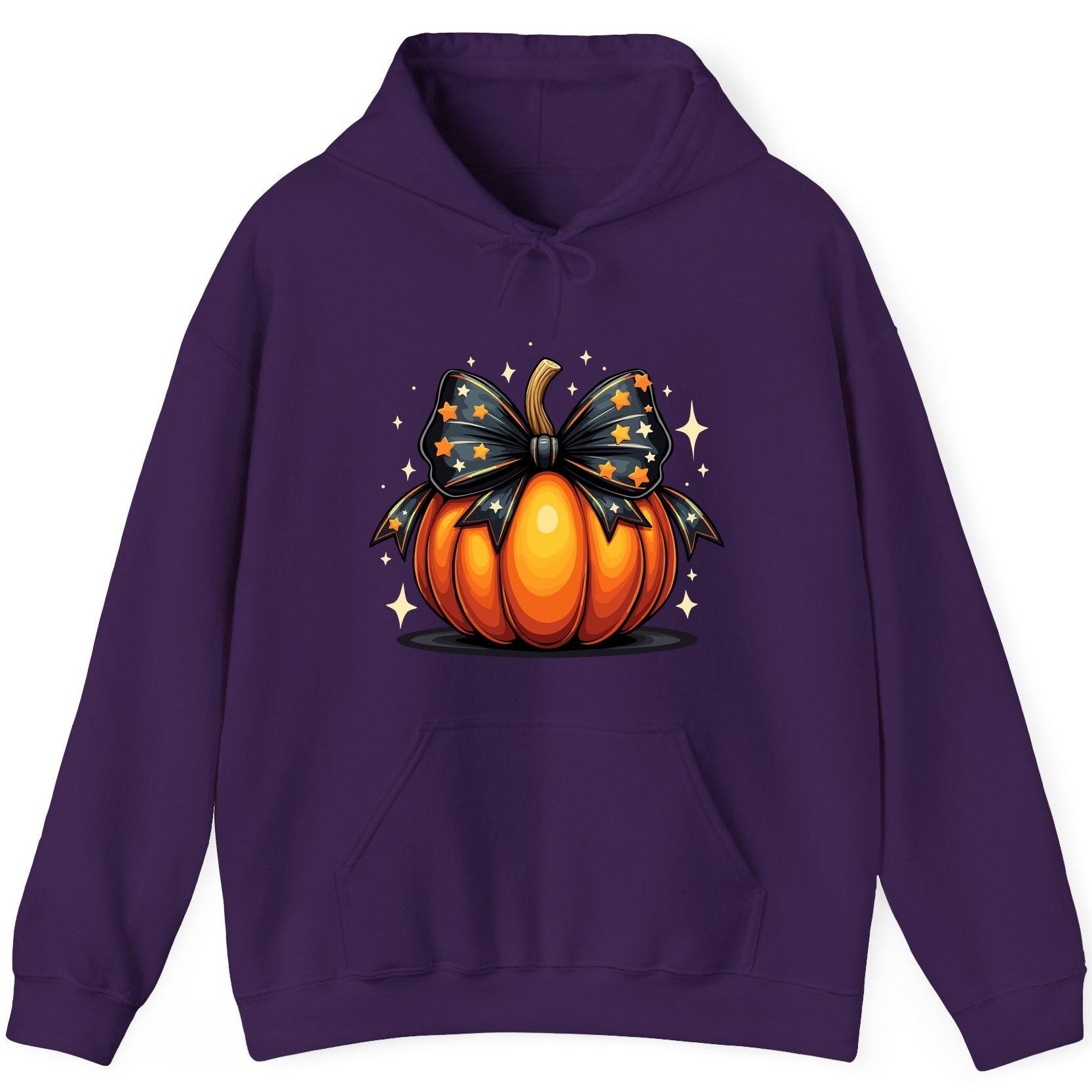 Starry Bow Pumpkin Halloween pumpkin Hoodie Purple product mockup