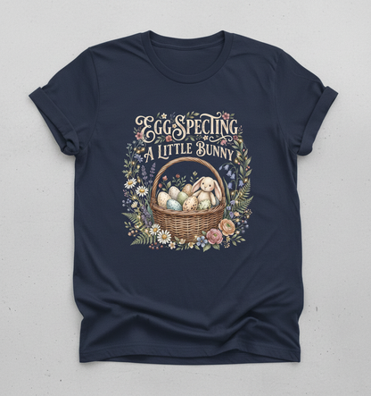 Egg-specting A Little Bunny Pregnancy Announcement T-Shirt - Navy