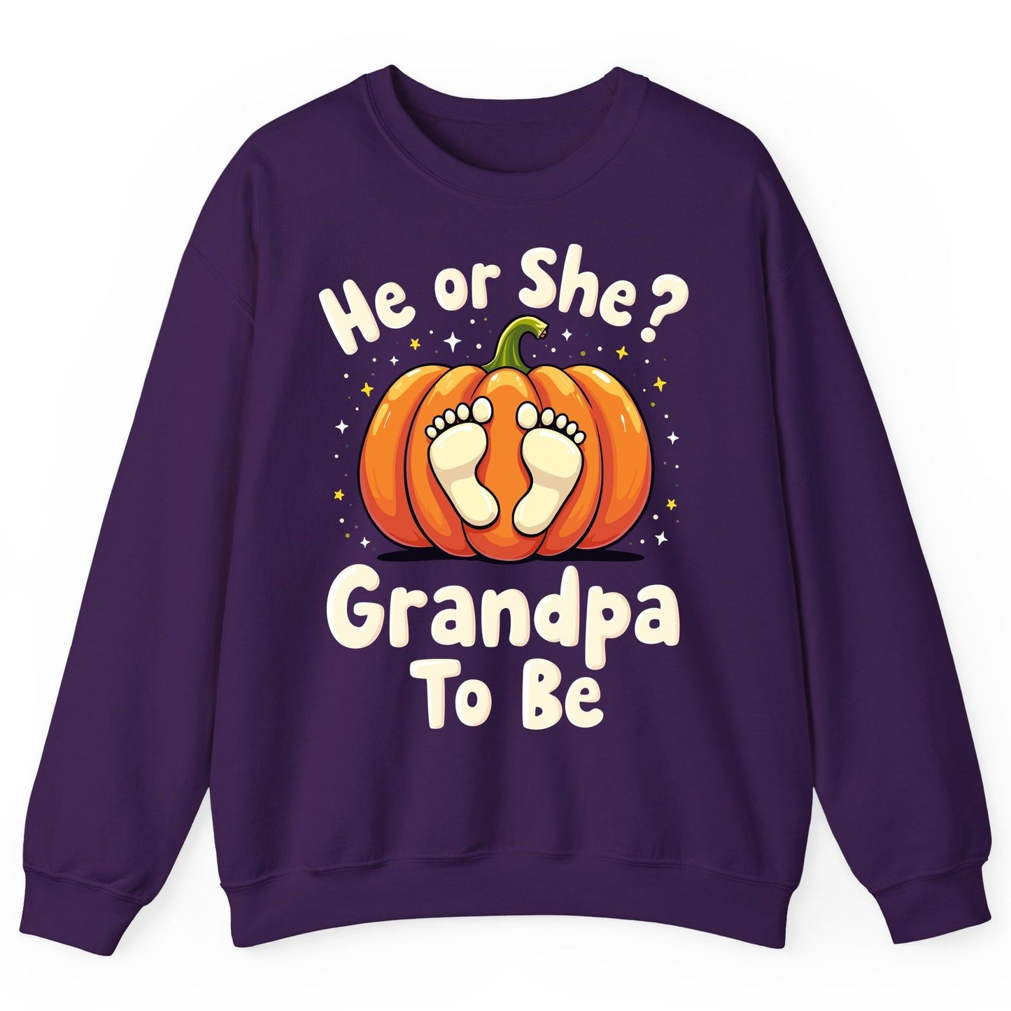 He or She Grandpa to Be gender reveal Sweatshirt Purple product mockup