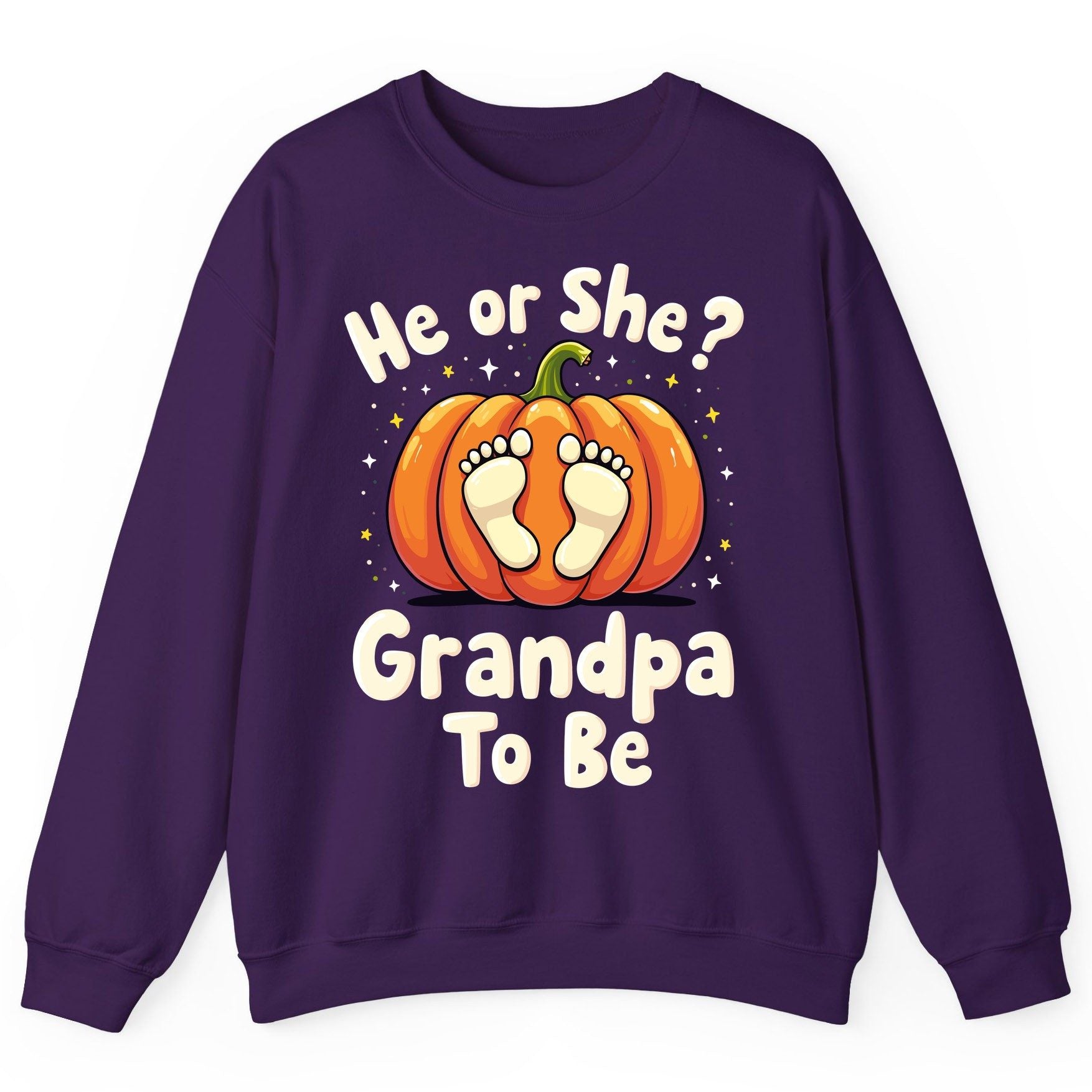 He or She Grandpa to Be gender reveal Sweatshirt Purple product mockup