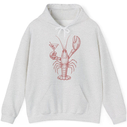 Vintage Lobster Martini lobster Hoodie Ash product mockup