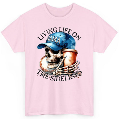 Living Life on the Sidelines Mama baseball mom T-Shirt Light Pink product mockup