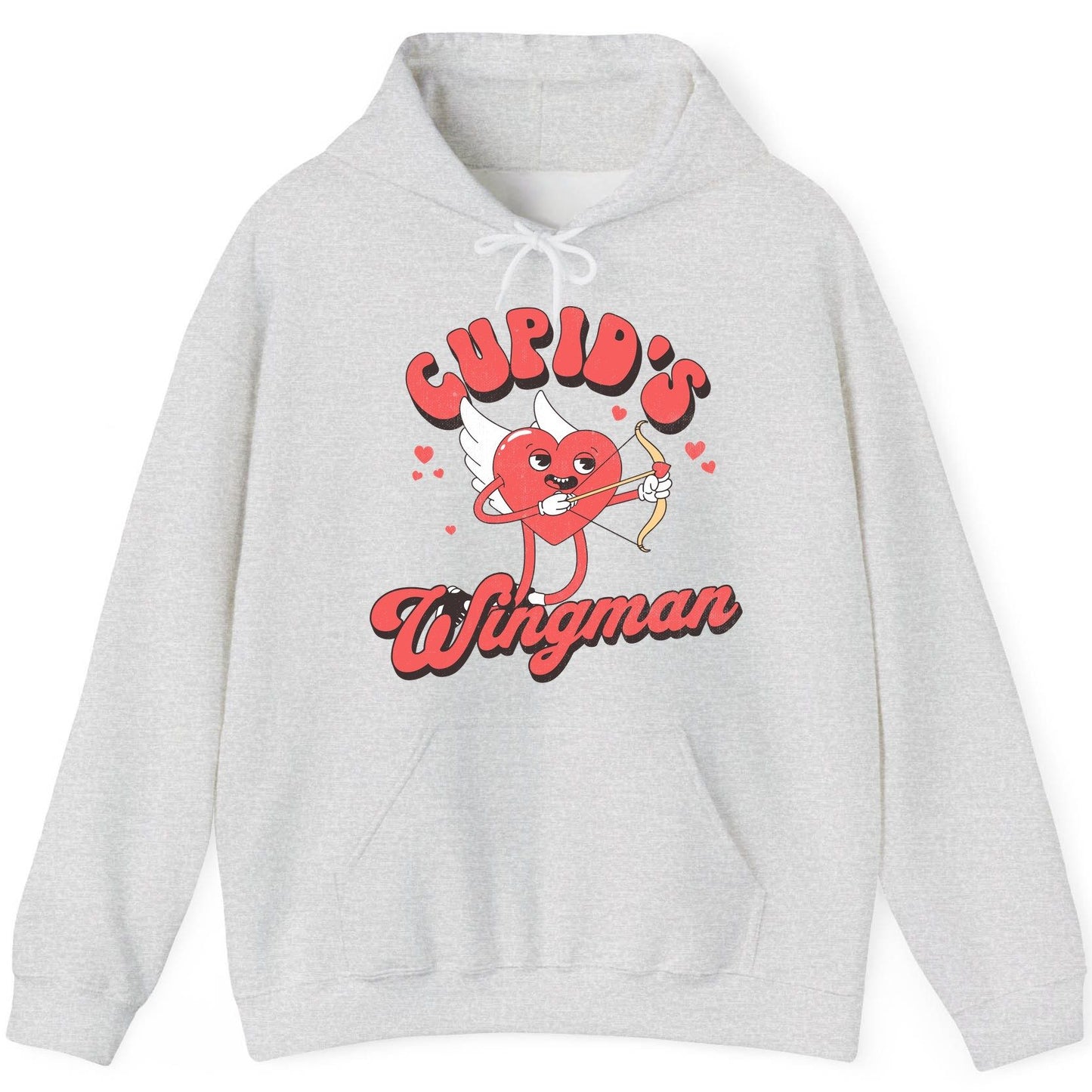 Cupid's Wingman Valentine's Day Hoodie Ash product mockup