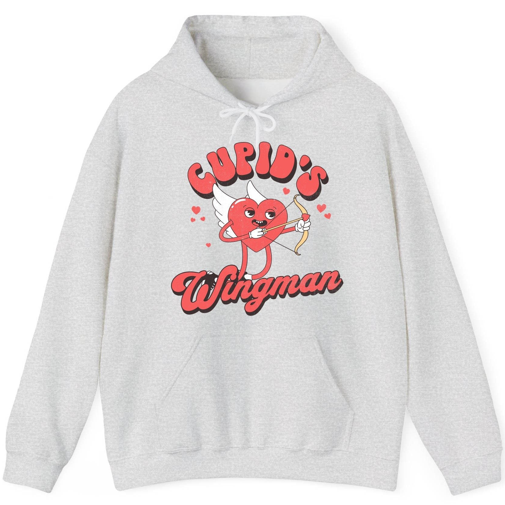 Cupid's Wingman Valentine's Day Hoodie Ash product mockup