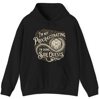 I'm Not Procrastinating I'm Doing Side Quests rpg gaming Hoodie Black product mockup