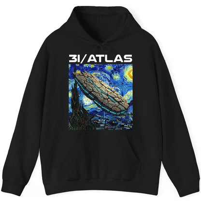 31 Atlas van gogh sci-fi mashup Hoodie Black product mockup