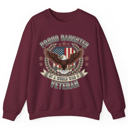 Proud Daughter of a World War Ii Veteran wwii veteran Sweatshirt Maroon product mockup