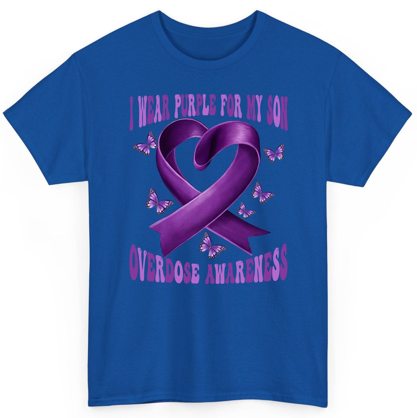 I Wear Purple for My Son Overdose Awareness overdose awareness T-Shirt Royal product mockup