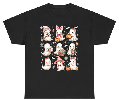 Cute Pink Halloween Ghosts cute Halloween ghosts Youth T-Shirt Black product mockup