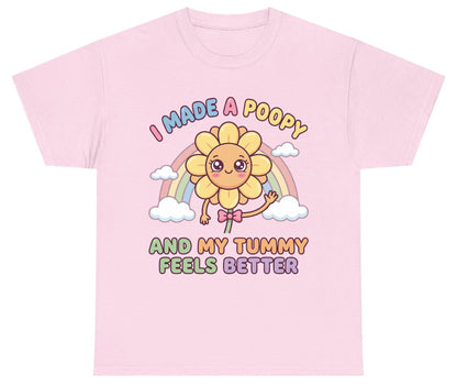 I Made a Poopy and My Tummy Feels Better potty training humor Youth T-Shirt Light Pink product mockup