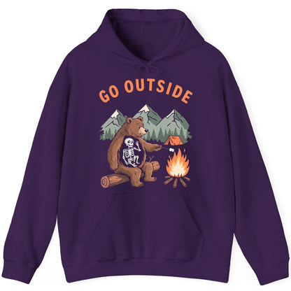 Go Outside funny bear Hoodie Purple product mockup