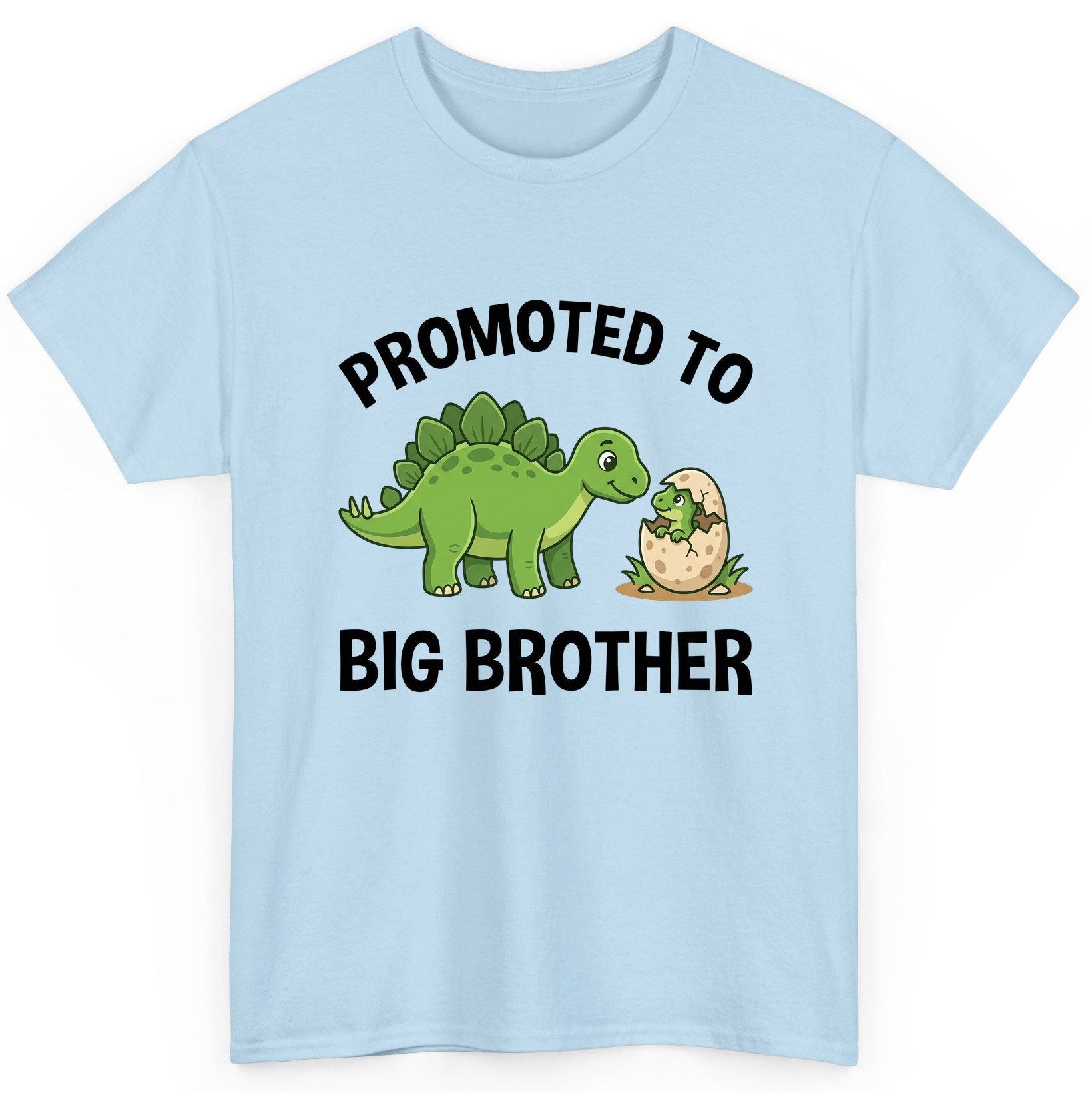 Promoted to Big Brother Dinosaur T-Shirt - product mockup - Light Blue