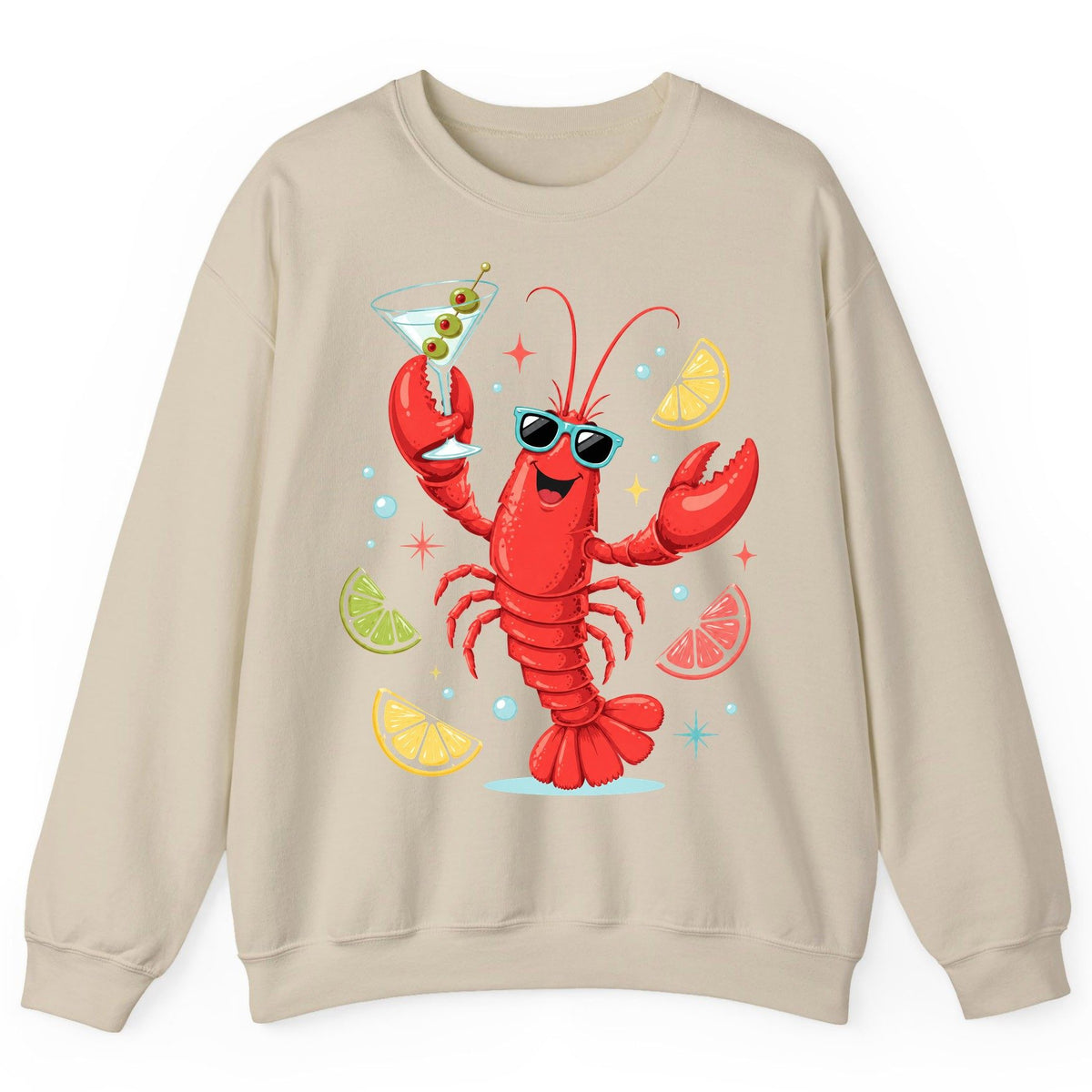 Cartoon Lobster Party lobster Sweatshirt Sand product mockup