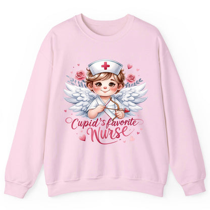 Cupid's Favorite Nurse cupid nurse Sweatshirt Light Pink product mockup
