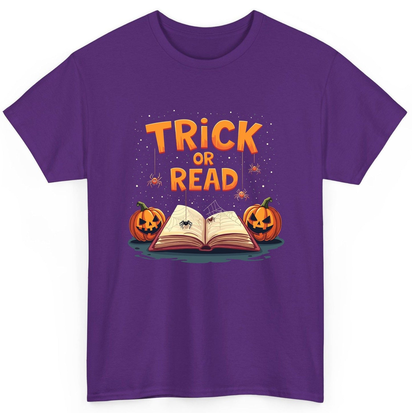 Trick or Read Halloween T-Shirt Purple product mockup
